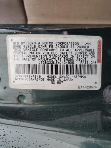 Photo 11 VIN: JT2BG22K3Y0424906 - TOYOTA CAMRY CE 