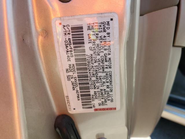 Photo 11 VIN: JT2BG22K4Y0427510 - TOYOTA CAMRY CE 