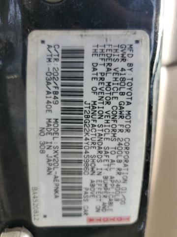 Photo 11 VIN: JT2BG22K4Y0459860 - TOYOTA CAMRY CE 