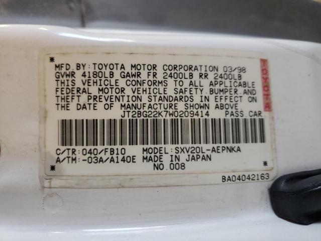 Photo 11 VIN: JT2BG22K7W0209414 - TOYOTA CAMRY CE 