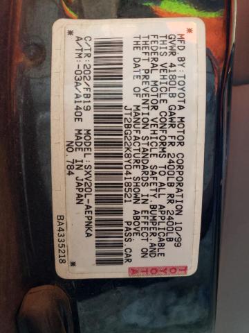 Photo 11 VIN: JT2BG22K8Y0418521 - TOYOTA CAMRY CE 