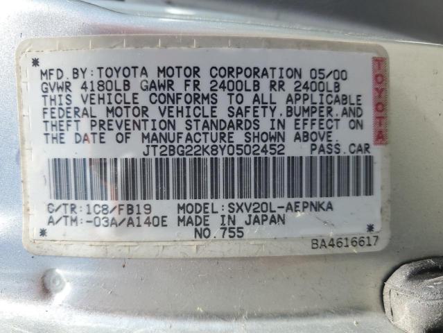 Photo 11 VIN: JT2BG22K8Y0502452 - TOYOTA CAMRY 