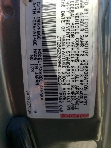 Photo 11 VIN: JT2BG22K9W0128236 - TOYOTA CAMRY 