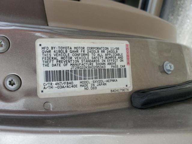 Photo 11 VIN: JT2BG22K9X0295343 - TOYOTA CAMRY LE 