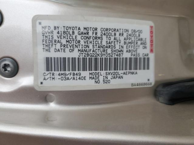 Photo 11 VIN: JT2BG22K9Y0527487 - TOYOTA CAMRY 