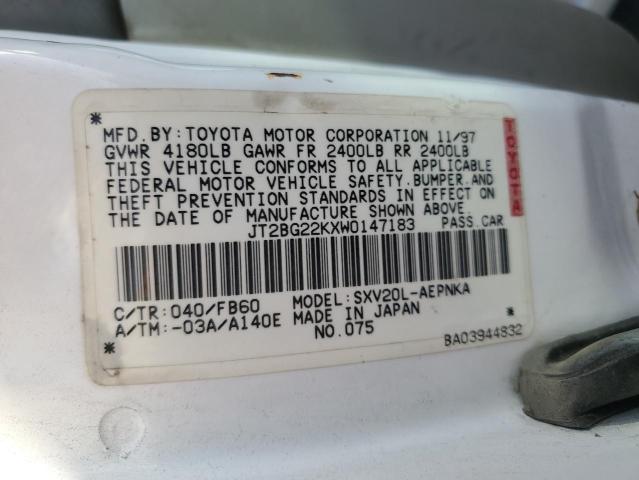 Photo 11 VIN: JT2BG22KXW0147183 - TOYOTA CAMRY CE 