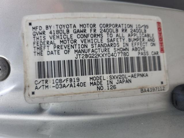 Photo 11 VIN: JT2BG22KXY0407780 - TOYOTA CAMRY CE 