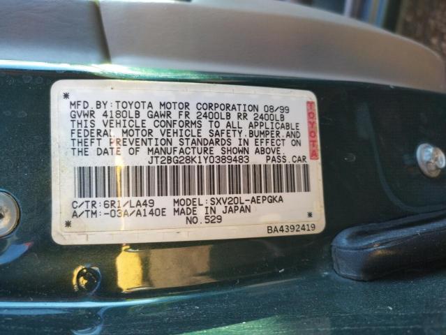 Photo 12 VIN: JT2BG28K1Y0389483 - TOYOTA CAMRY 