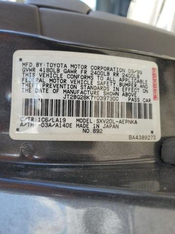 Photo 11 VIN: JT2BG28K7Y0397300 - TOYOTA CAMRY 