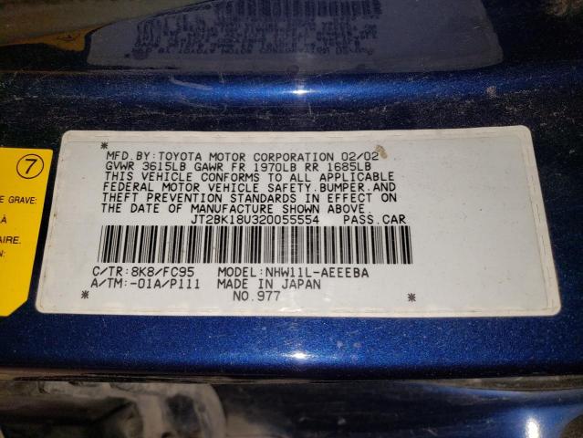 Photo 11 VIN: JT2BK18U320055554 - TOYOTA PRIUS 