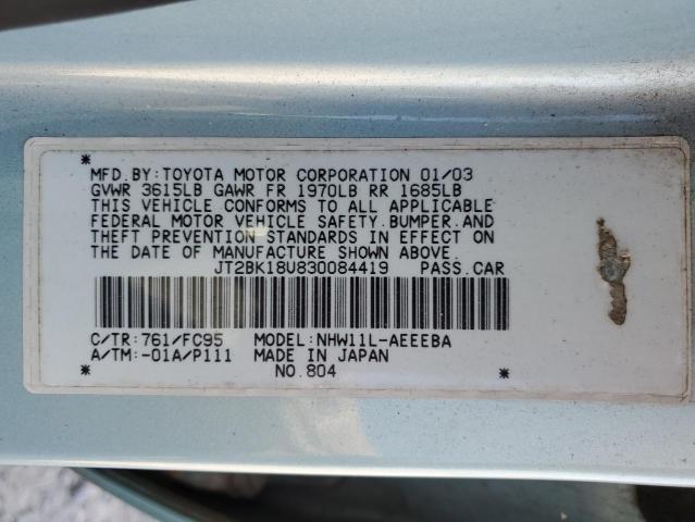 Photo 11 VIN: JT2BK18U830084419 - TOYOTA PRIUS 