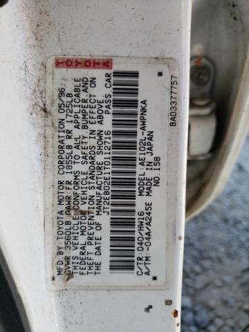 Photo 11 VIN: JT2EB02E1T0112716 - TOYOTA COROLLA 