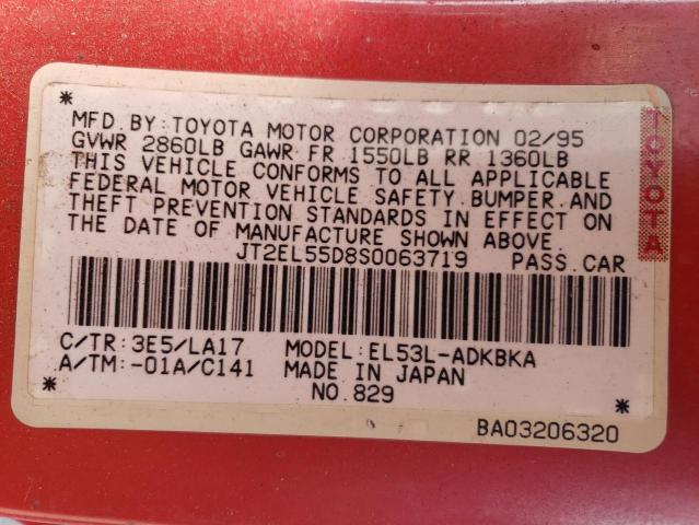 Photo 11 VIN: JT2EL55D8S0063719 - TOYOTA TERCEL 