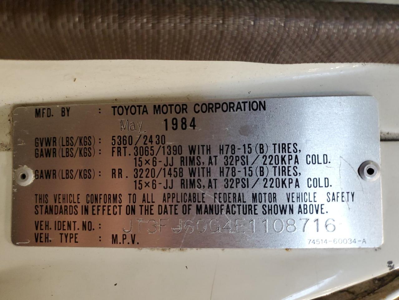 Photo 11 VIN: JT3FJ60G4E1108716 - TOYOTA LAND CRUISER 