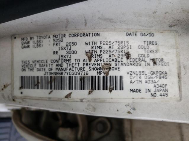 Photo 12 VIN: JT3HN86R7Y0309716 - TOYOTA 4RUNNER SR 