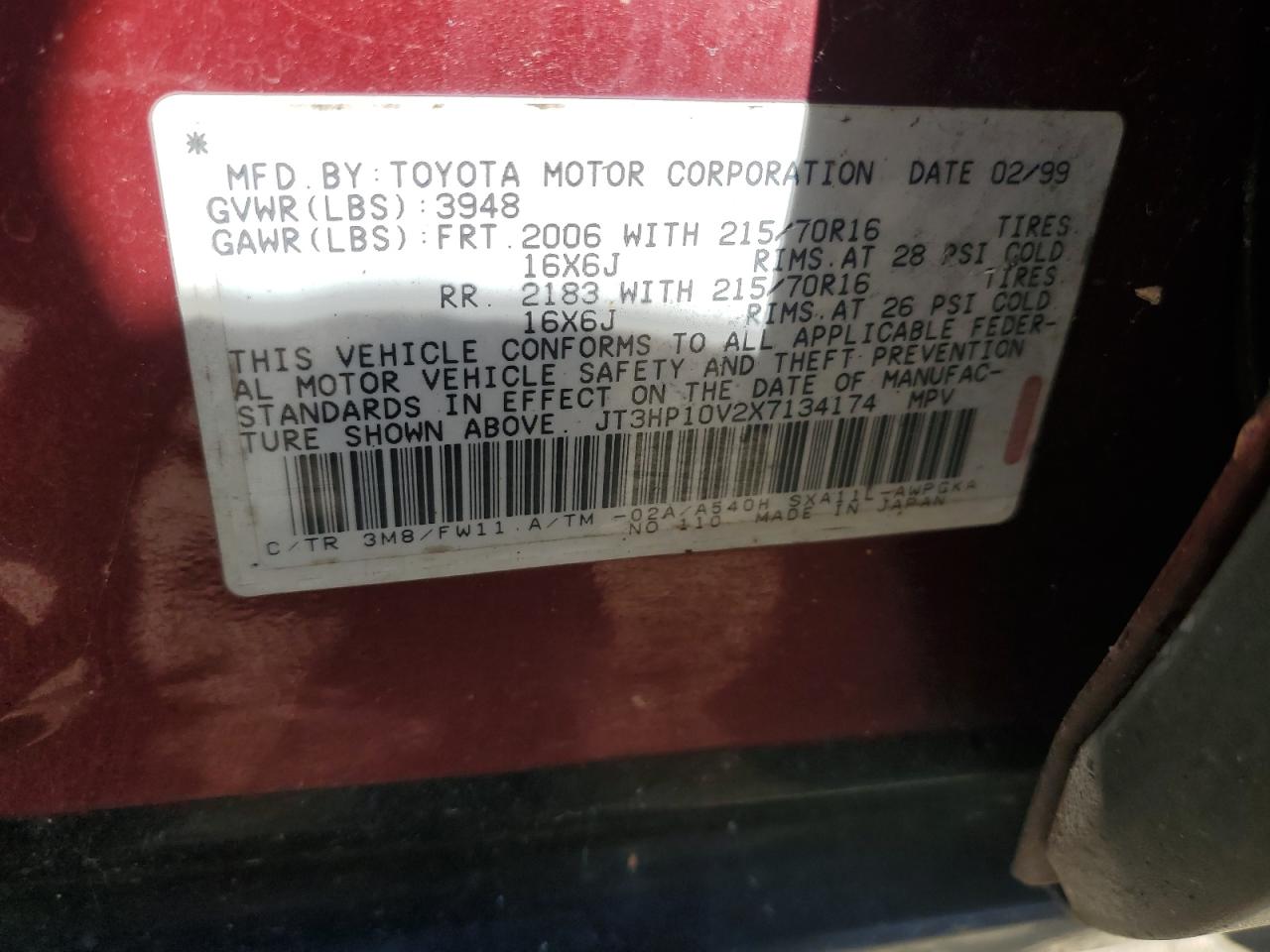 Photo 11 VIN: JT3HP10V2X7134174 - TOYOTA RAV 4 