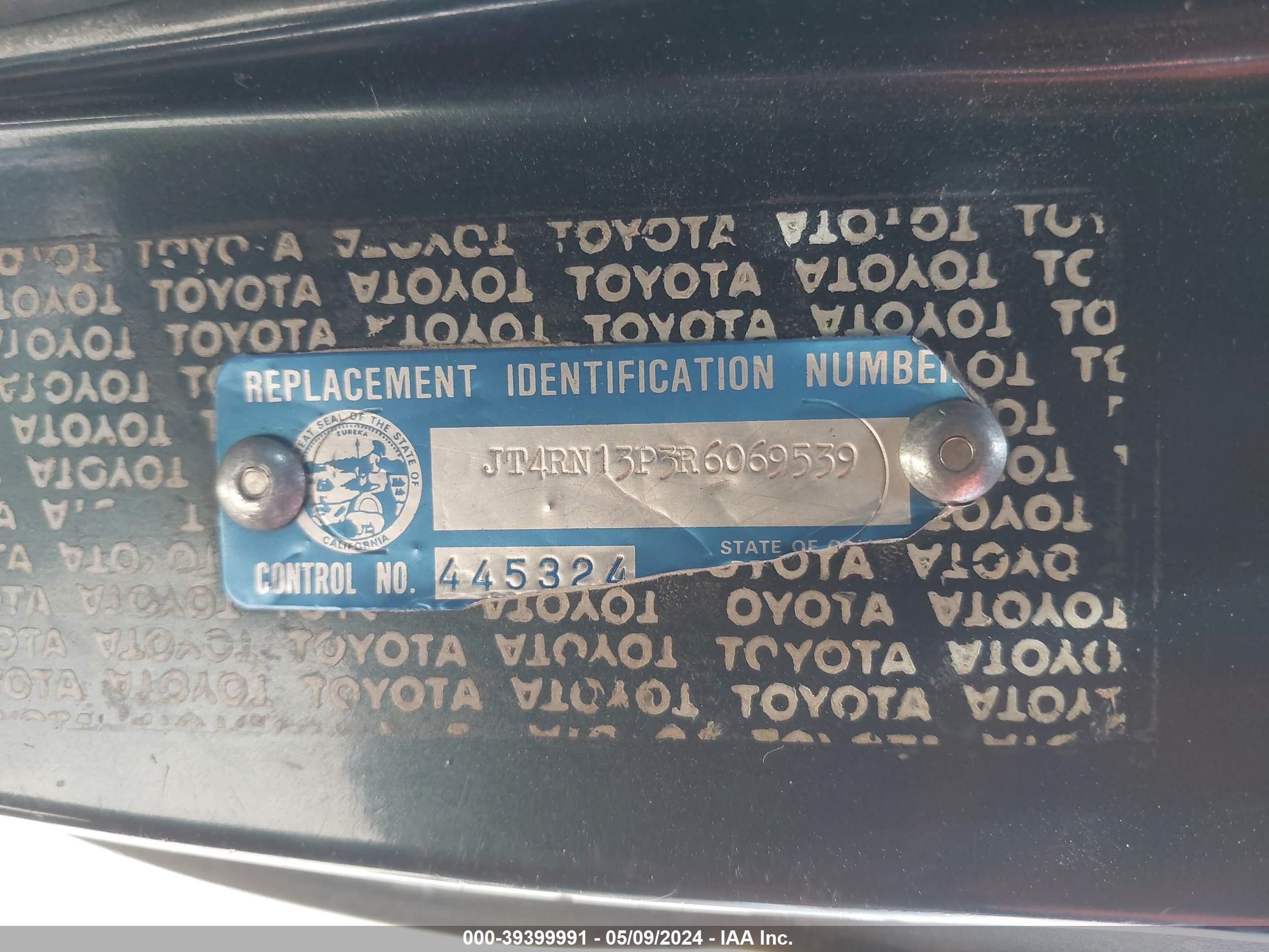 Photo 8 VIN: JT4RN13P3R6069539 - TOYOTA PICKUP 