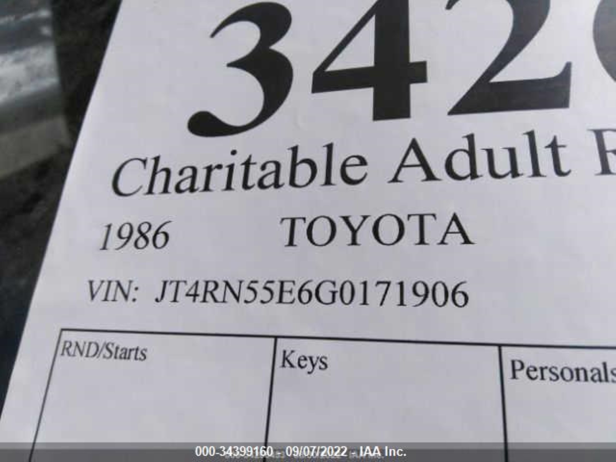 Photo 8 VIN: JT4RN55E6G0171906 - TOYOTA PICKUP 