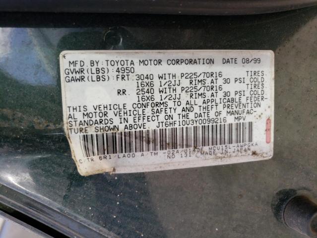 Photo 11 VIN: JT6HF10U3Y0099216 - LEXUS RX300 