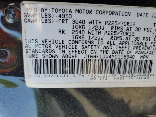 Photo 12 VIN: JT6HF10U4Y0118940 - LEXUS RX 300 