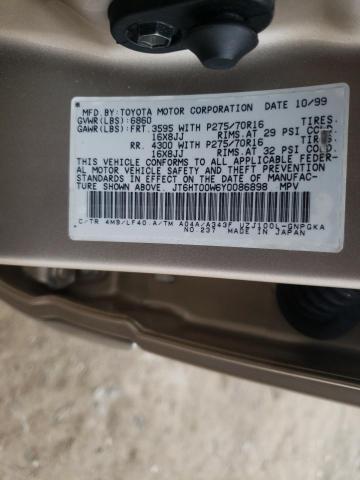 Photo 9 VIN: JT6HT00W6Y0086898 - LEXUS LX 470 