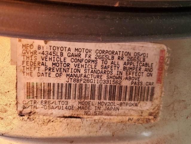 Photo 11 VIN: JT8BF28G110331562 - LEXUS ES300 