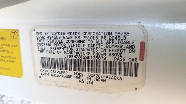 Photo 2 VIN: JT8BH28F2W0135879 - LEXUS LS400 