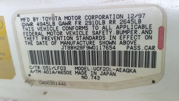 Photo 1 VIN: JT8BH28F9W0117654 - LEXUS LS400 