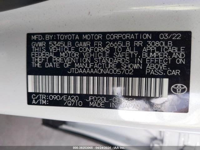 Photo 8 VIN: JTDAAAAA0NA005702 - TOYOTA MIRAI 