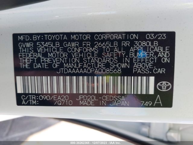 Photo 8 VIN: JTDAAAAA0PA008568 - TOYOTA MIRAI 