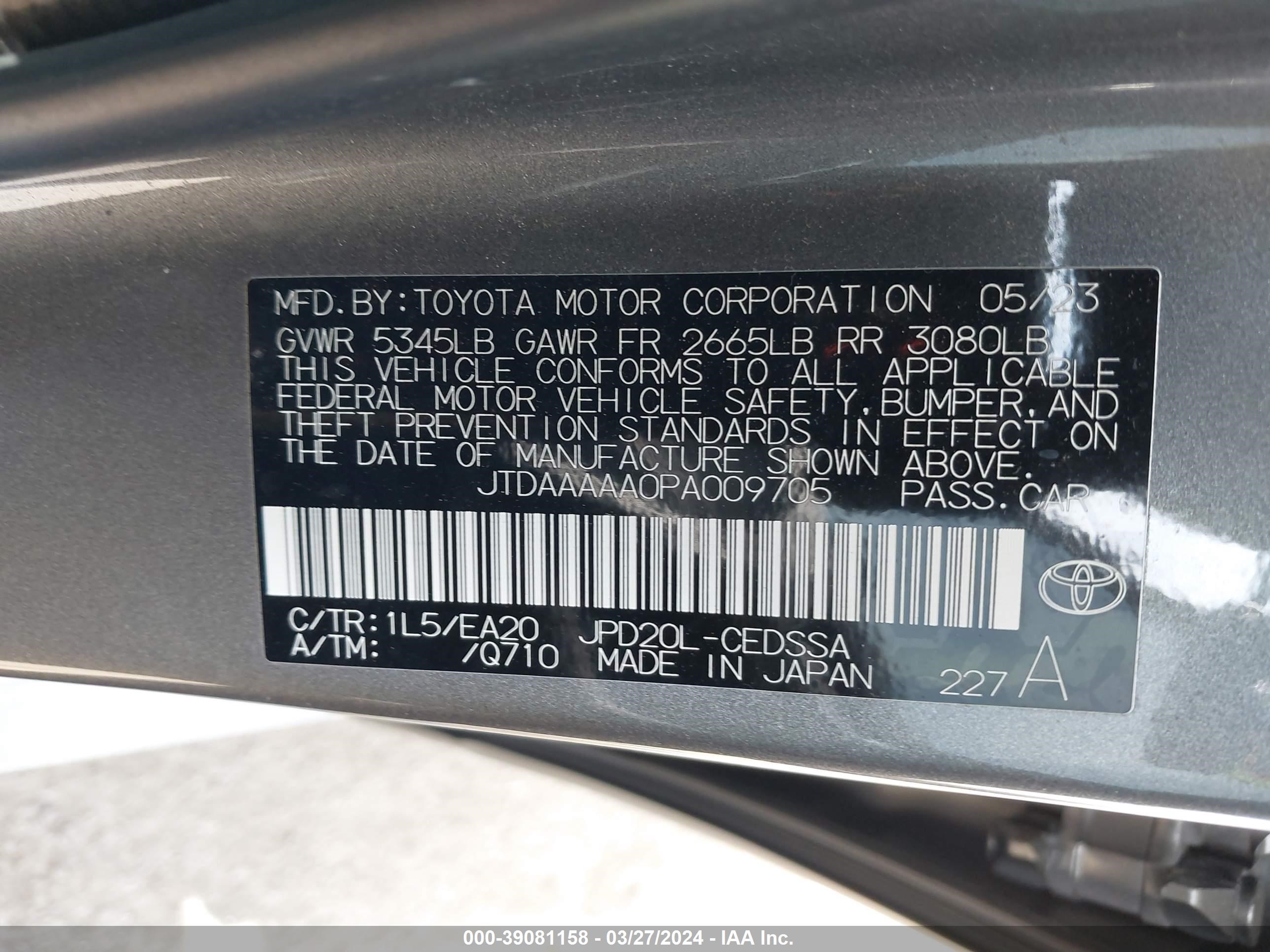 Photo 8 VIN: JTDAAAAA0PA009705 - TOYOTA MIRAI 