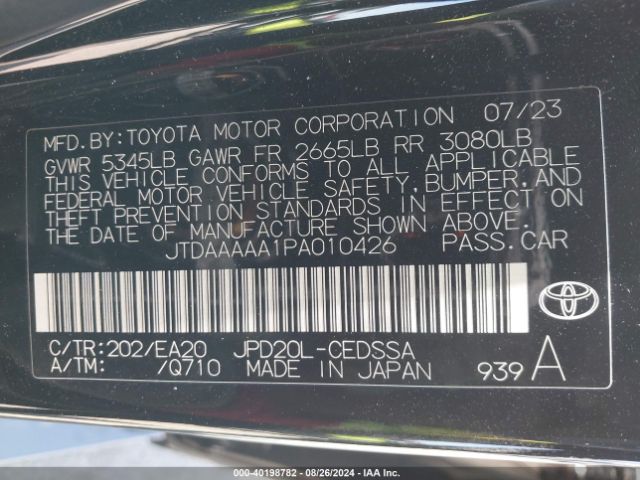 Photo 8 VIN: JTDAAAAA1PA010426 - TOYOTA MIRAI 