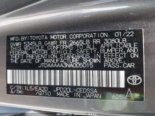 Photo 8 VIN: JTDAAAAA3NA005015 - TOYOTA MIRAI 