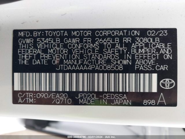 Photo 8 VIN: JTDAAAAA4PA008508 - TOYOTA MIRAI 