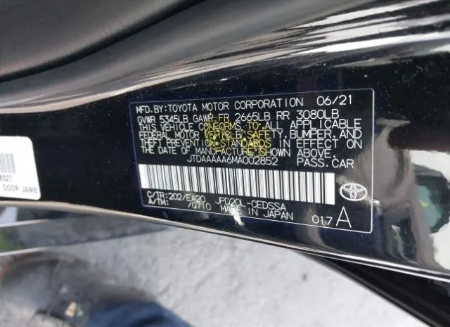 Photo 8 VIN: JTDAAAAA6MA002852 - TOYOTA MIRAI 