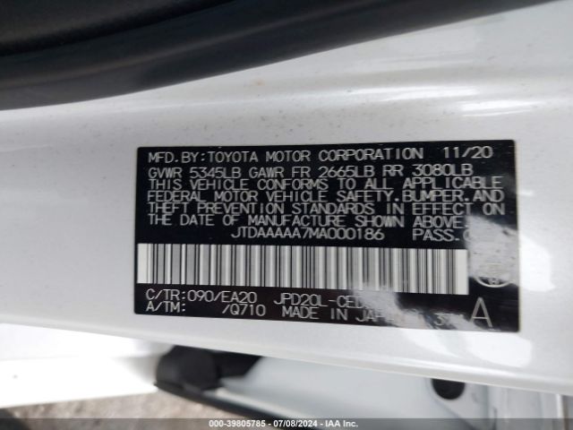 Photo 8 VIN: JTDAAAAA7MA000186 - TOYOTA MIRAI 