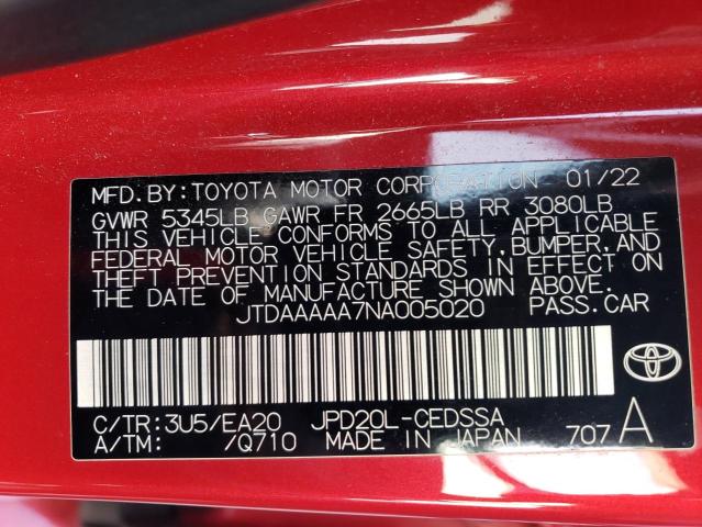 Photo 12 VIN: JTDAAAAA7NA005020 - TOYOTA MIRAI LE 