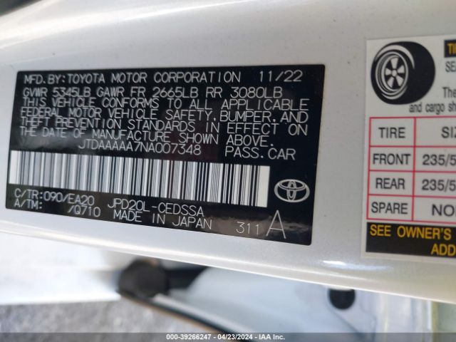 Photo 8 VIN: JTDAAAAA7NA007348 - TOYOTA MIRAI 