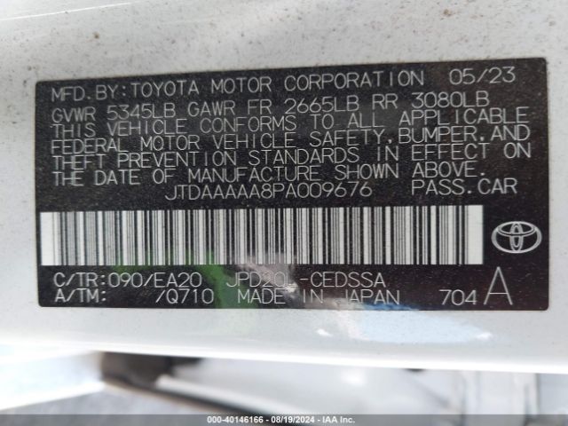 Photo 8 VIN: JTDAAAAA8PA009676 - TOYOTA MIRAI 