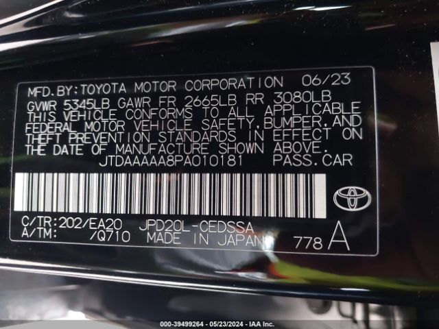 Photo 8 VIN: JTDAAAAA8PA010181 - TOYOTA MIRAI 