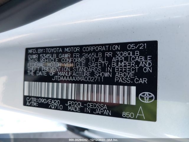 Photo 8 VIN: JTDAAAAAXMA002711 - TOYOTA MIRAI 