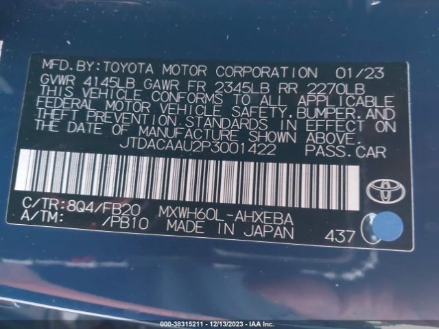 Photo 8 VIN: JTDACAAU2P3001422 - TOYOTA PRIUS 