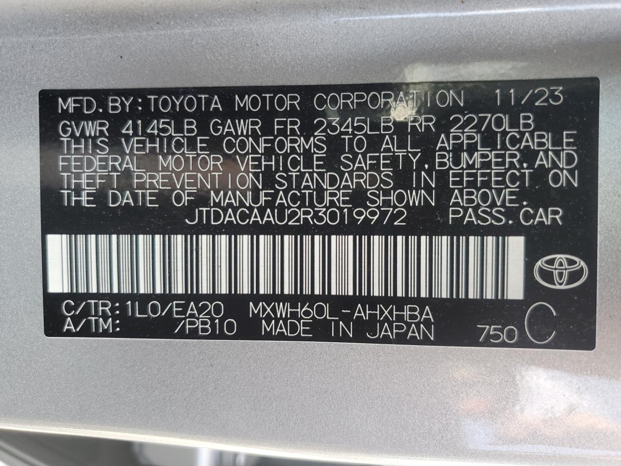 Photo 11 VIN: JTDACAAU2R3019972 - TOYOTA PRIUS 