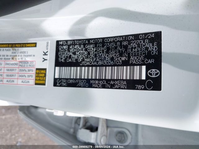 Photo 8 VIN: JTDACAAU8R3026103 - TOYOTA PRIUS 