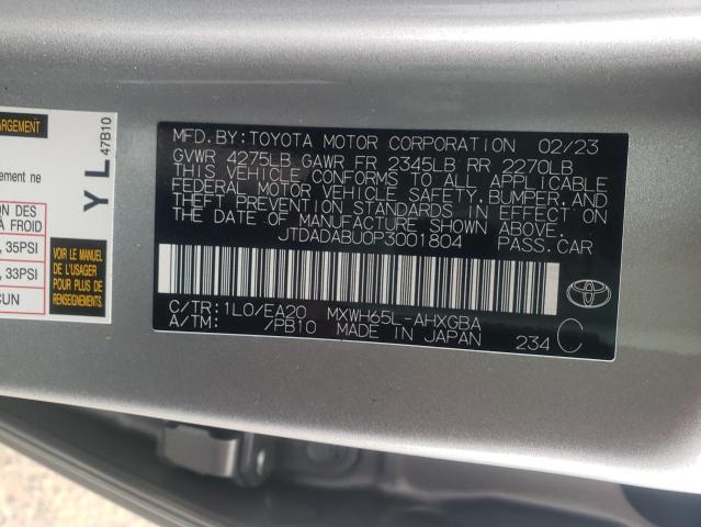 Photo 11 VIN: JTDADABU0P3001804 - TOYOTA PRIUS 