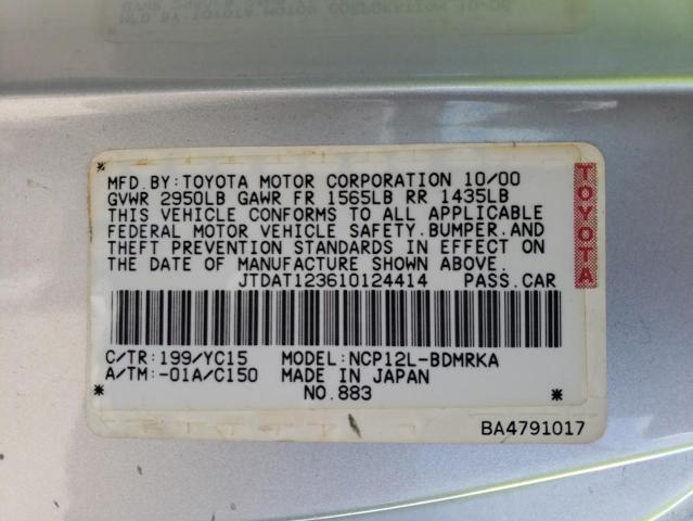 Photo 11 VIN: JTDAT123610124414 - TOYOTA ECHO 