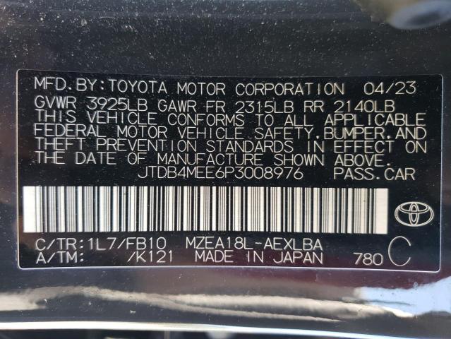 Photo 12 VIN: JTDB4MEE6P3008976 - TOYOTA COROLLA LE 