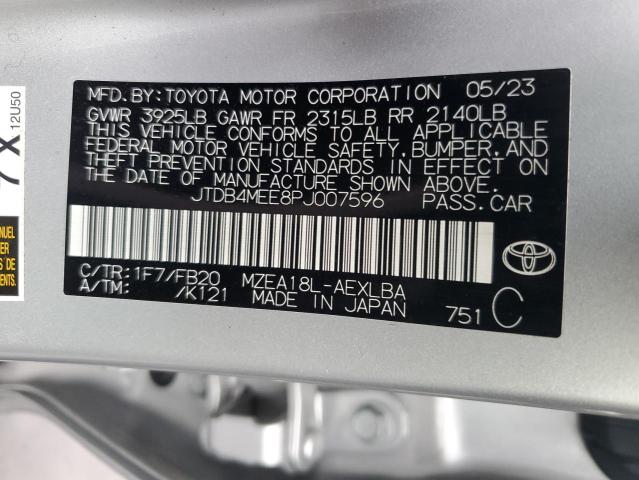 Photo 12 VIN: JTDB4MEE8PJ007596 - TOYOTA COROLLA LE 