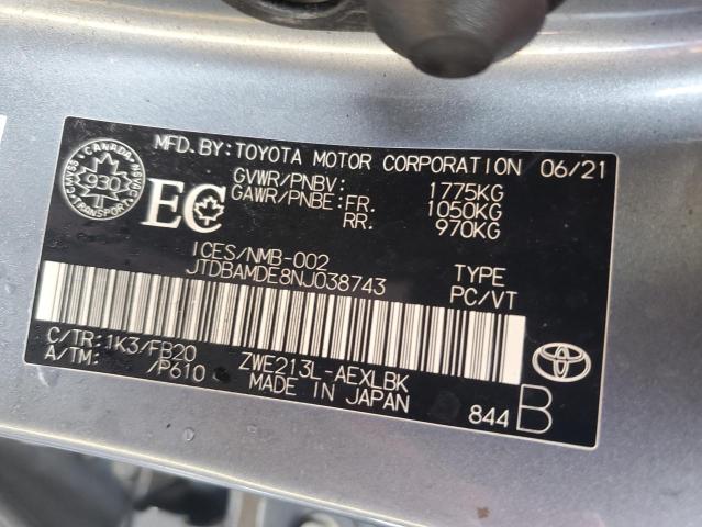 Photo 11 VIN: JTDBAMDE8NJ038743 - TOYOTA COROLLA 