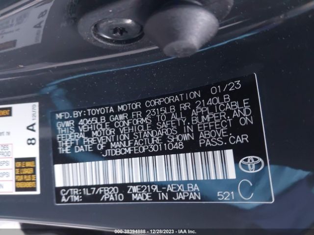 Photo 8 VIN: JTDBCMFE0P3011048 - TOYOTA COROLLA 